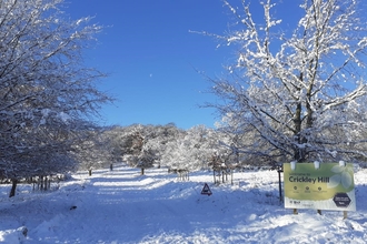 A wintry scene at Crickley Hill