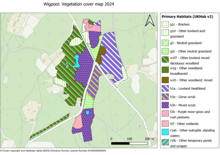 Example of HabiMap results of the data collected in 2024 at Wigpool nature Reserve